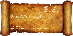 Bazsánt Lili névjegykártya