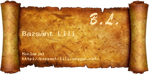 Bazsánt Lili névjegykártya
